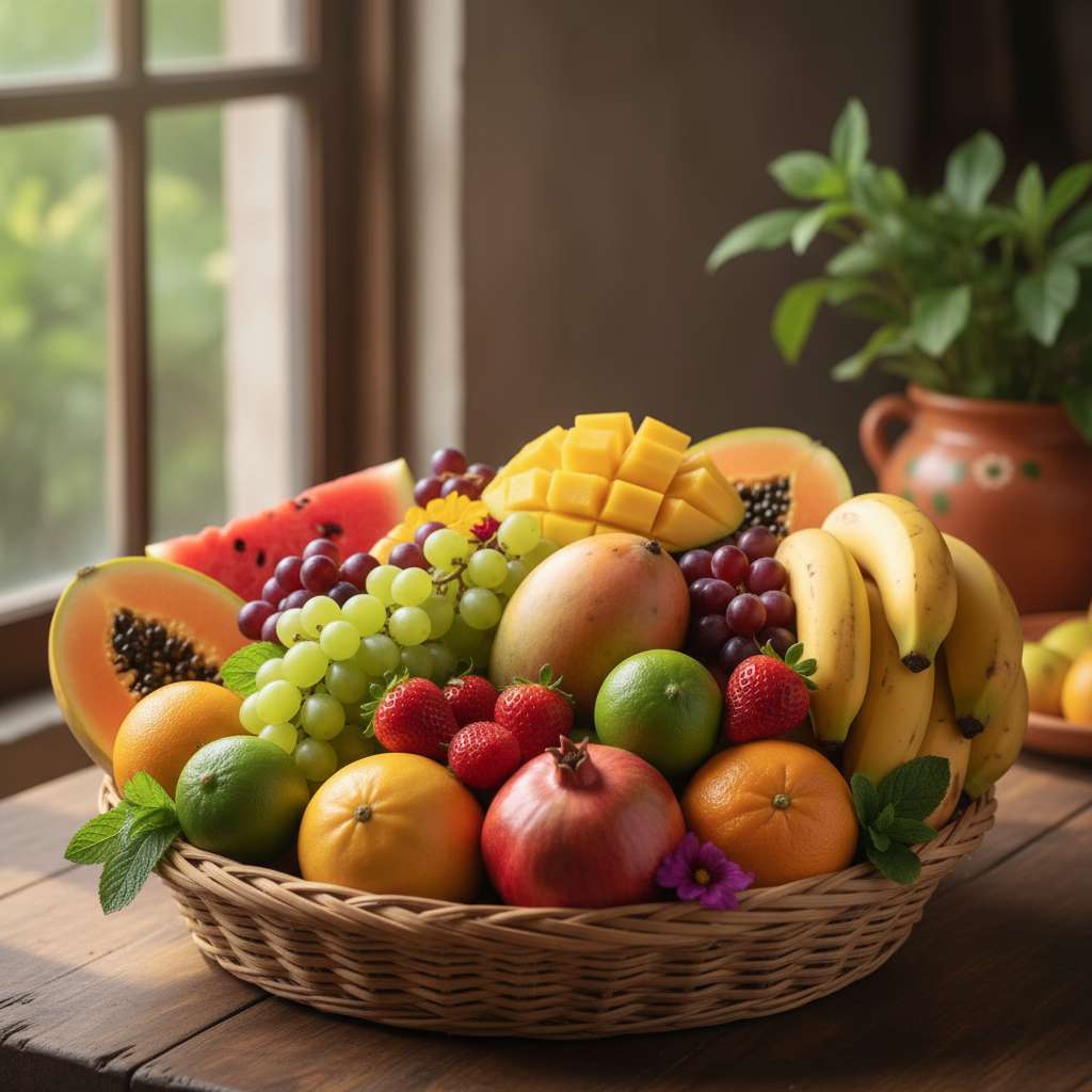 Canasta de frutas frescas mexicanas