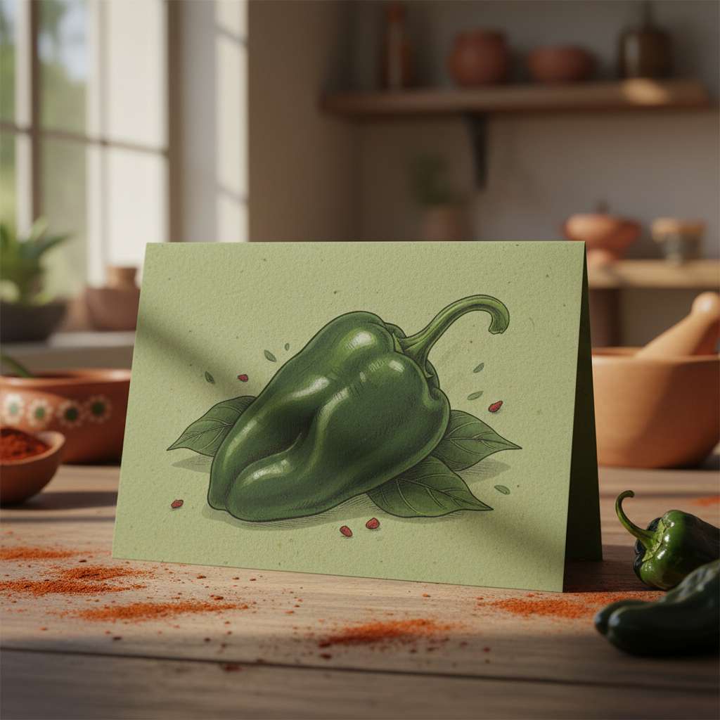 Chile poblano orgánico de huerta mexicana